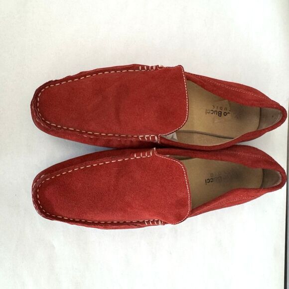Bacco Bucci Studio Red Suede Driving Moccasin Loafer Men’s 10.5 Casual Designer - Picture 4 of 10